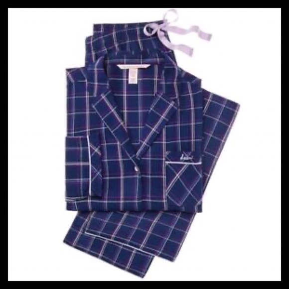 Victoria's Secret Other - Victoria’s Secret Flannel Blue Plaid Pajamas